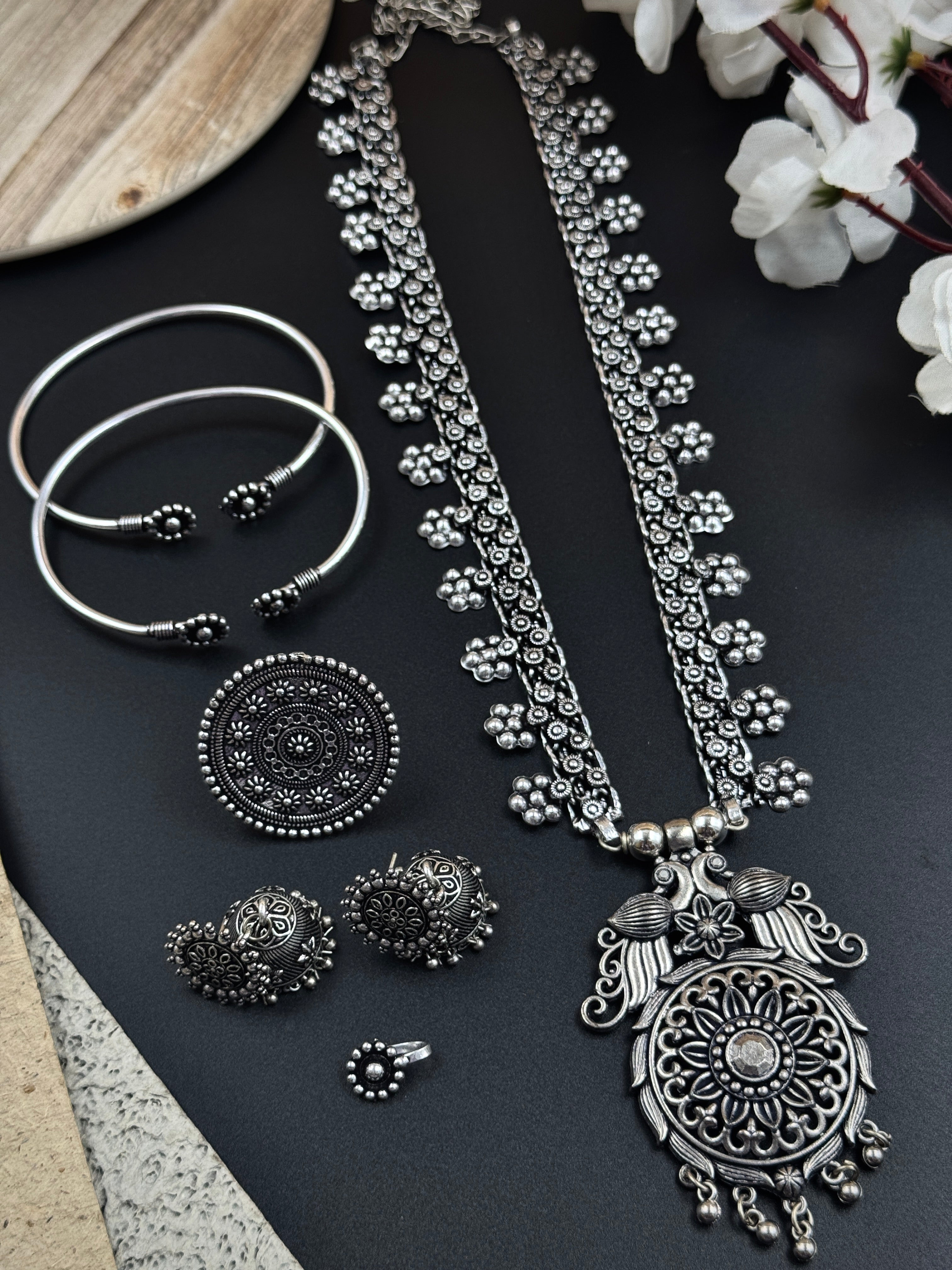 OXIDISED SILVER JEWELLERY SET COMBO