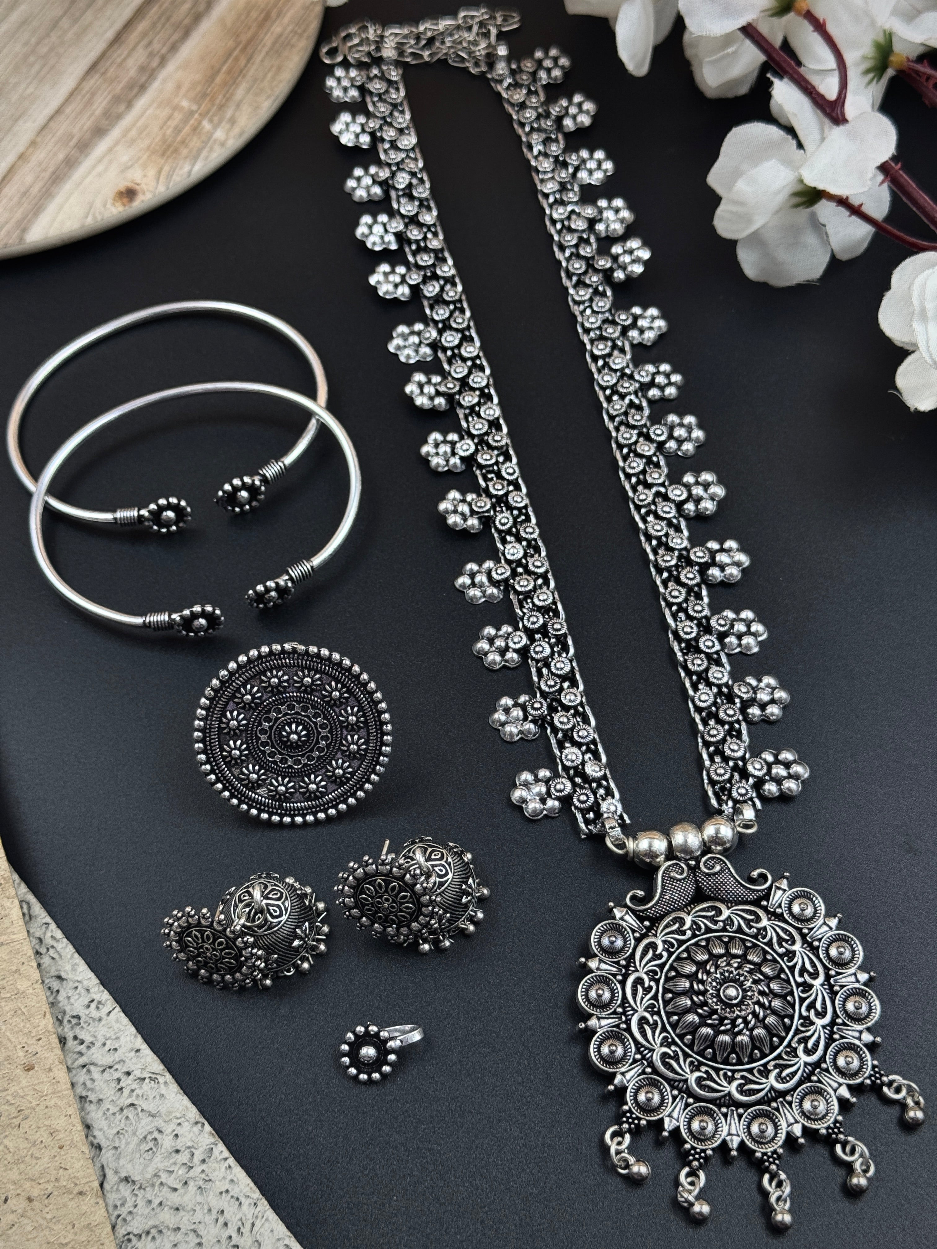 OXIDISED SILVER JEWELLERY SET COMBO