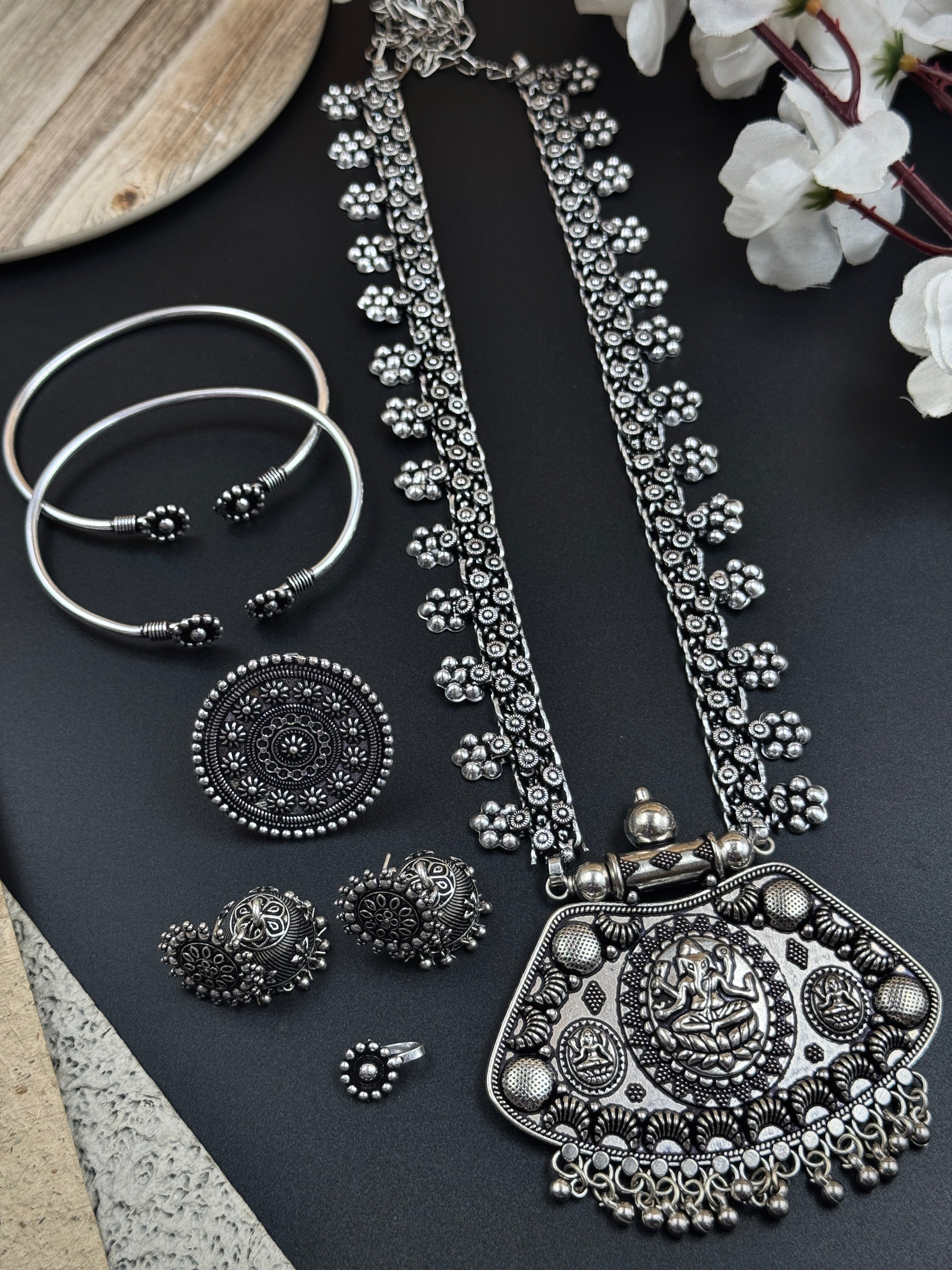 OXIDISED SILVER JEWELLERY SET COMBO