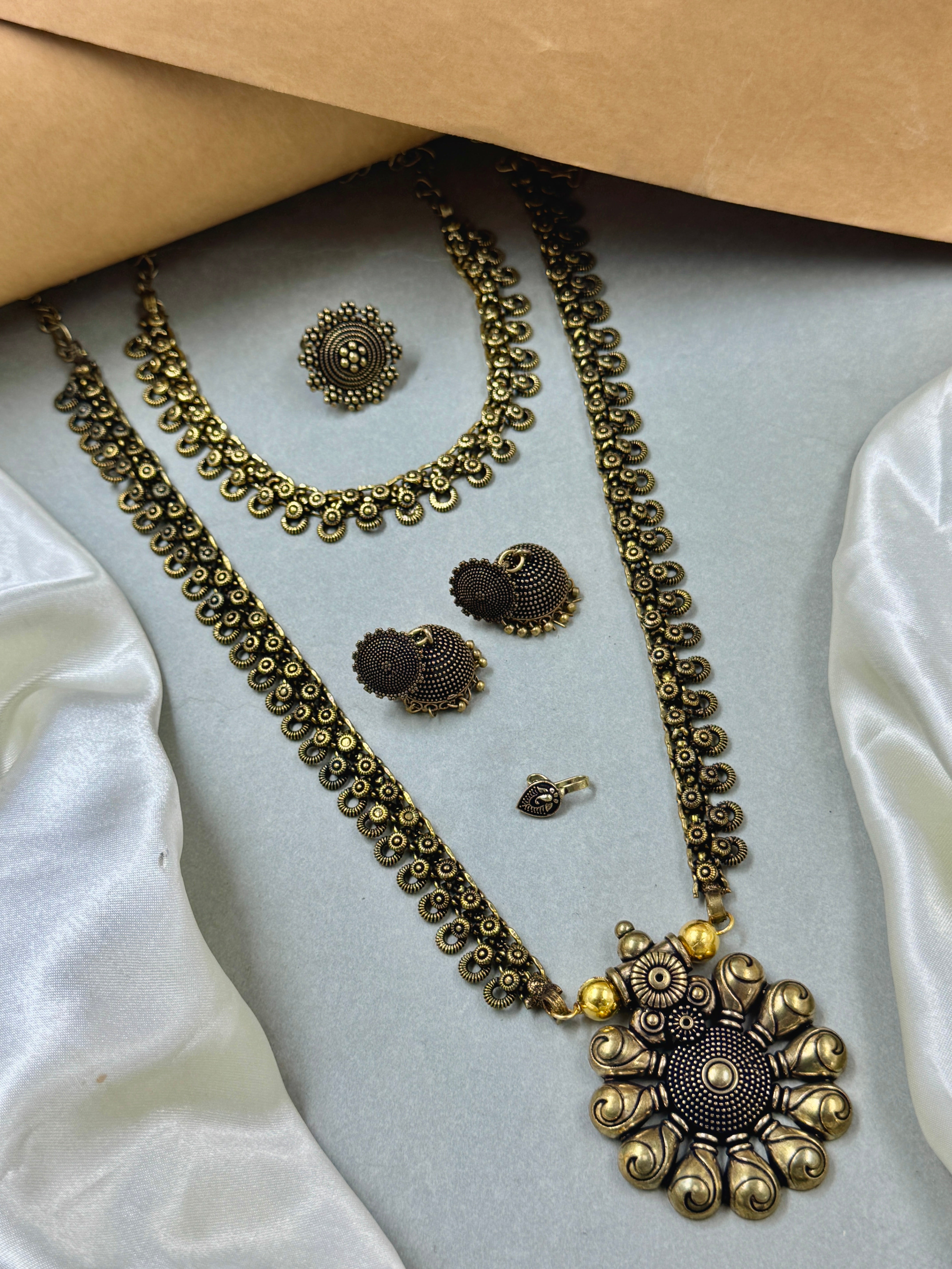 Tanya Oxidised Golden Jewellery Set Combo