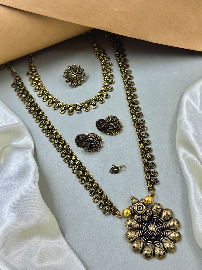 Tanya Oxidised Golden Jewellery Set Combo