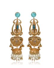 Crimson Golden Earrings