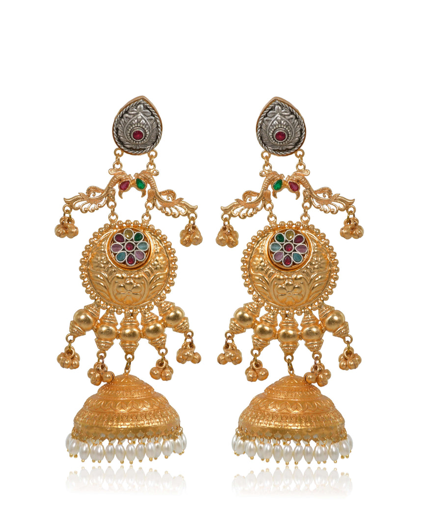 Ridhima Golden Earrings