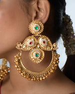 Load image into Gallery viewer, Rajeshwari Golden Earrings