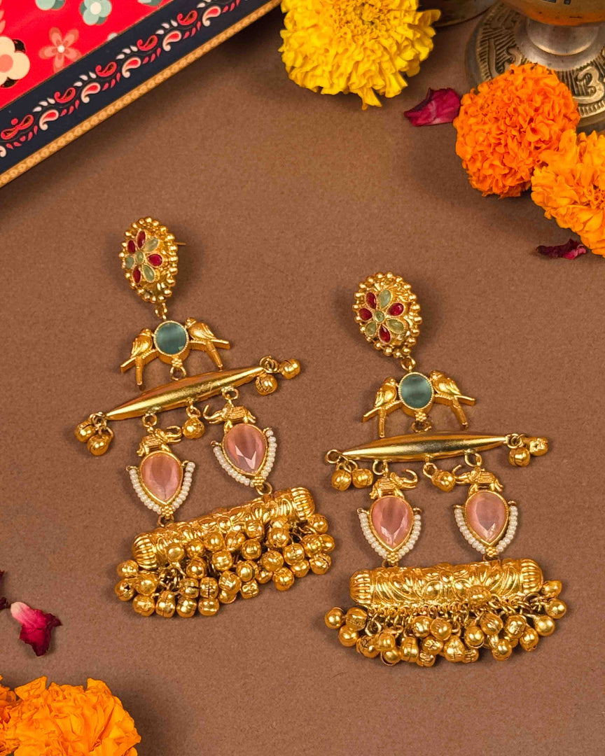 Handcrafted artisan earrings from golden Rakshabandhan hamper - Naman Arts