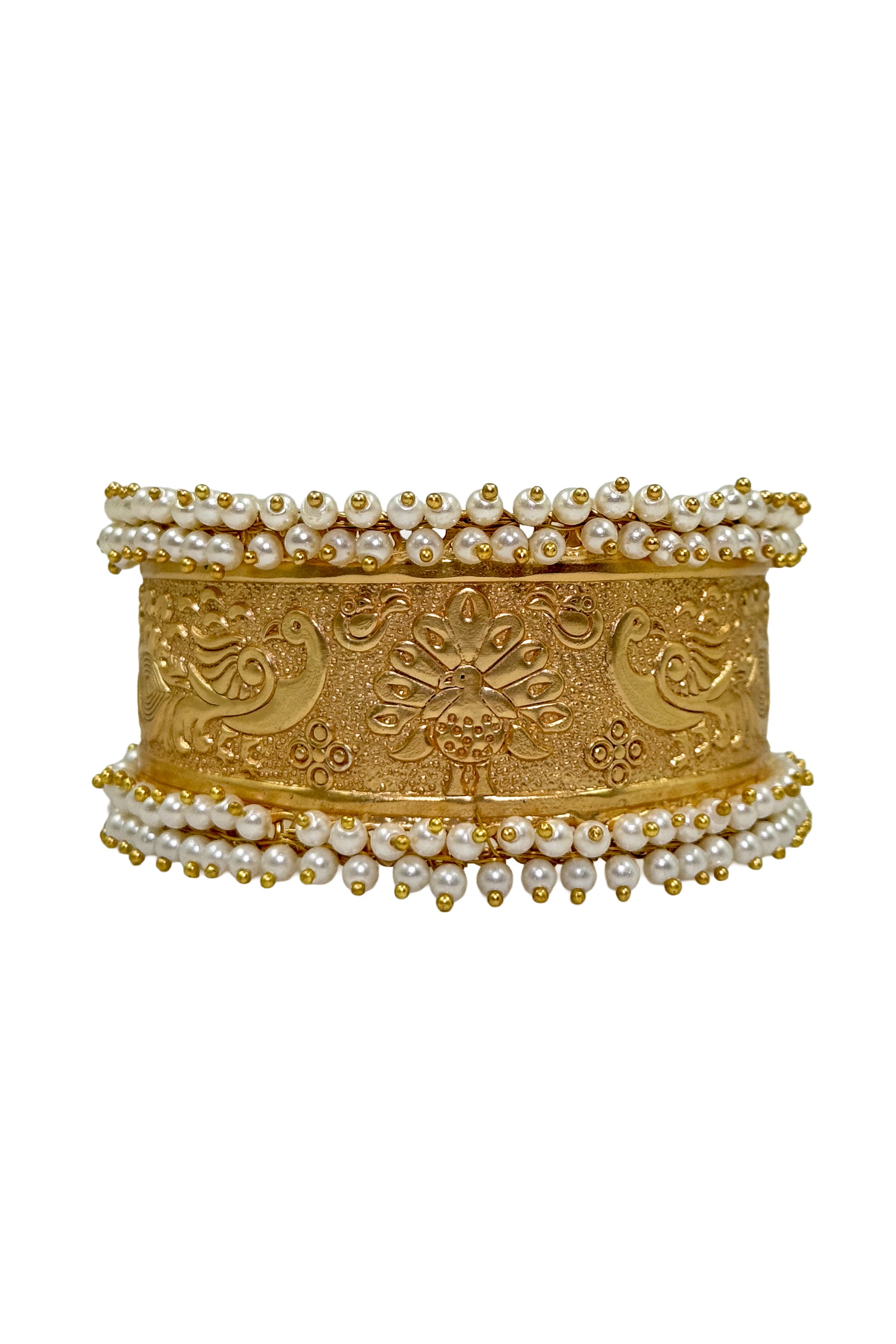 HANDMADE PEACOCK DESIGN KADA WITH PEARLS