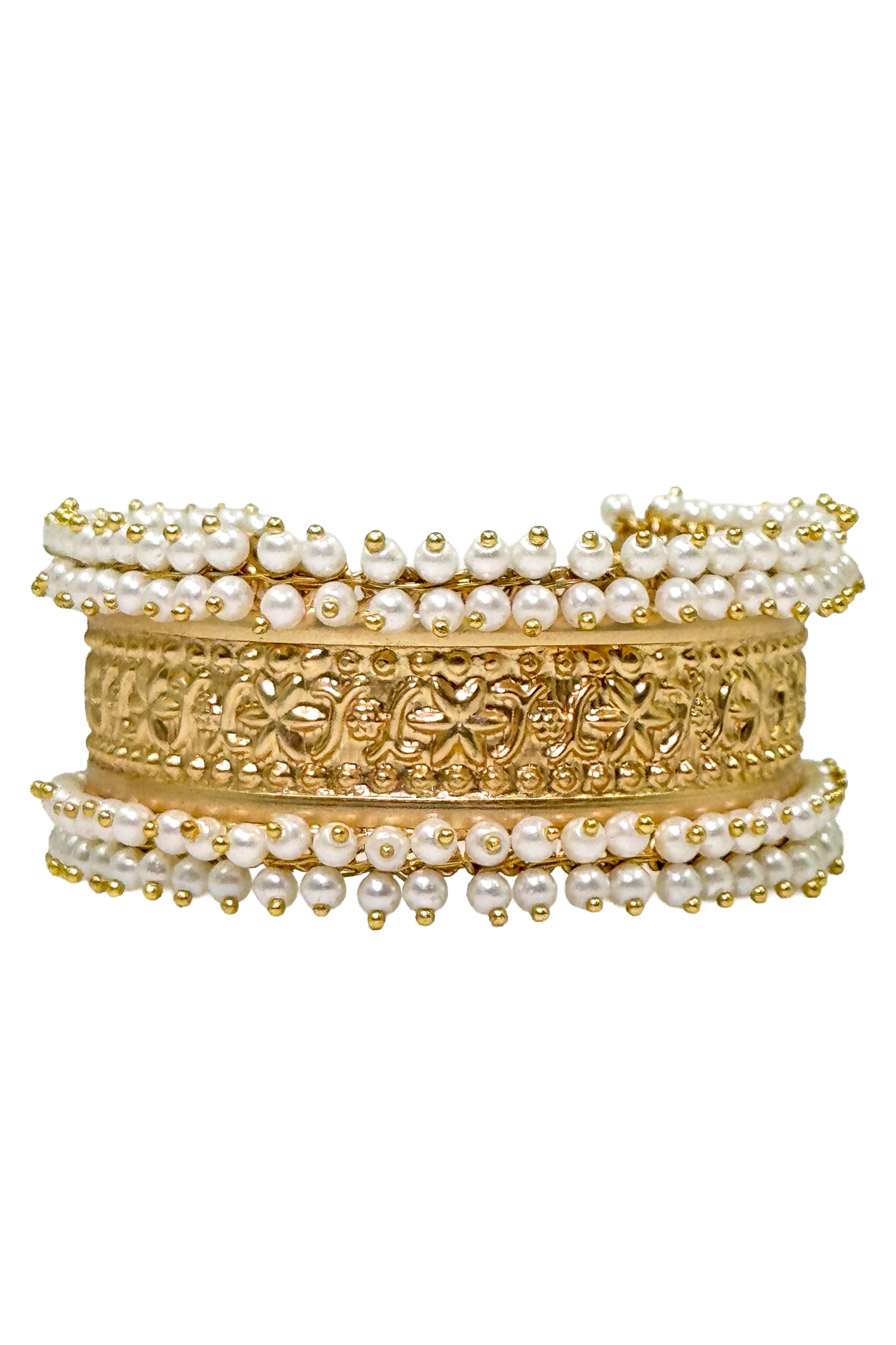 DESIGNER ETHNIC HANDMADE KADA WITH PEARL