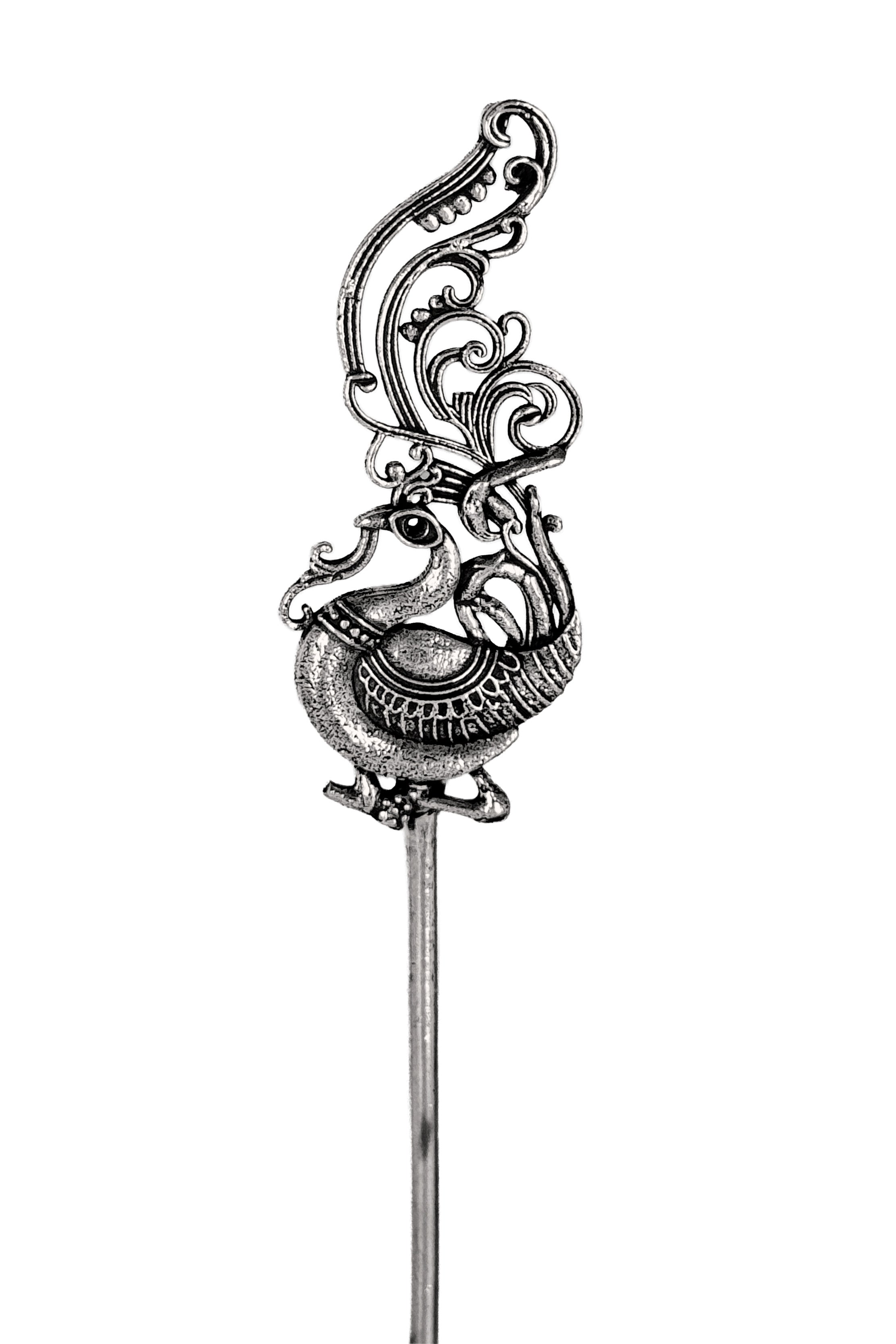 OXIDISED SILVER HAIR STICK COMBO - 6