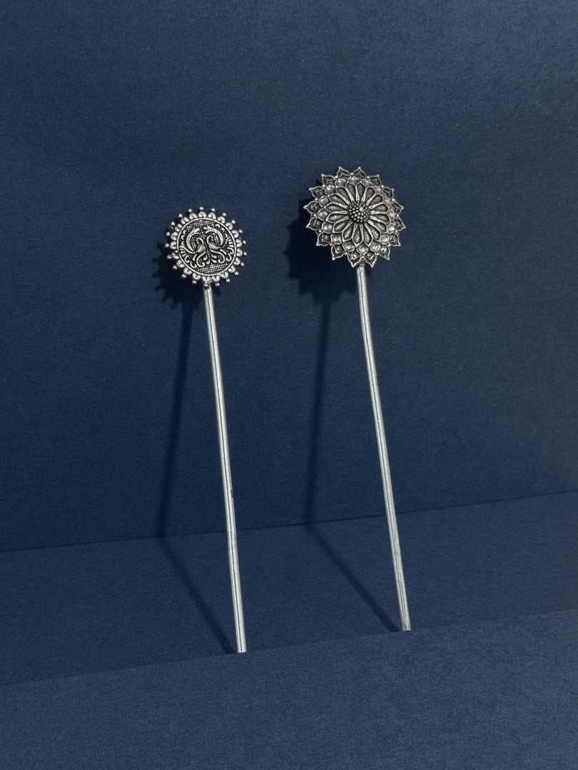 Oxidised Silver Hair Stick Combo - 5