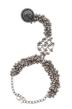 Load image into Gallery viewer, Mehra Oxidised Silver Ghungroo Finger Ring Bracelet Kada