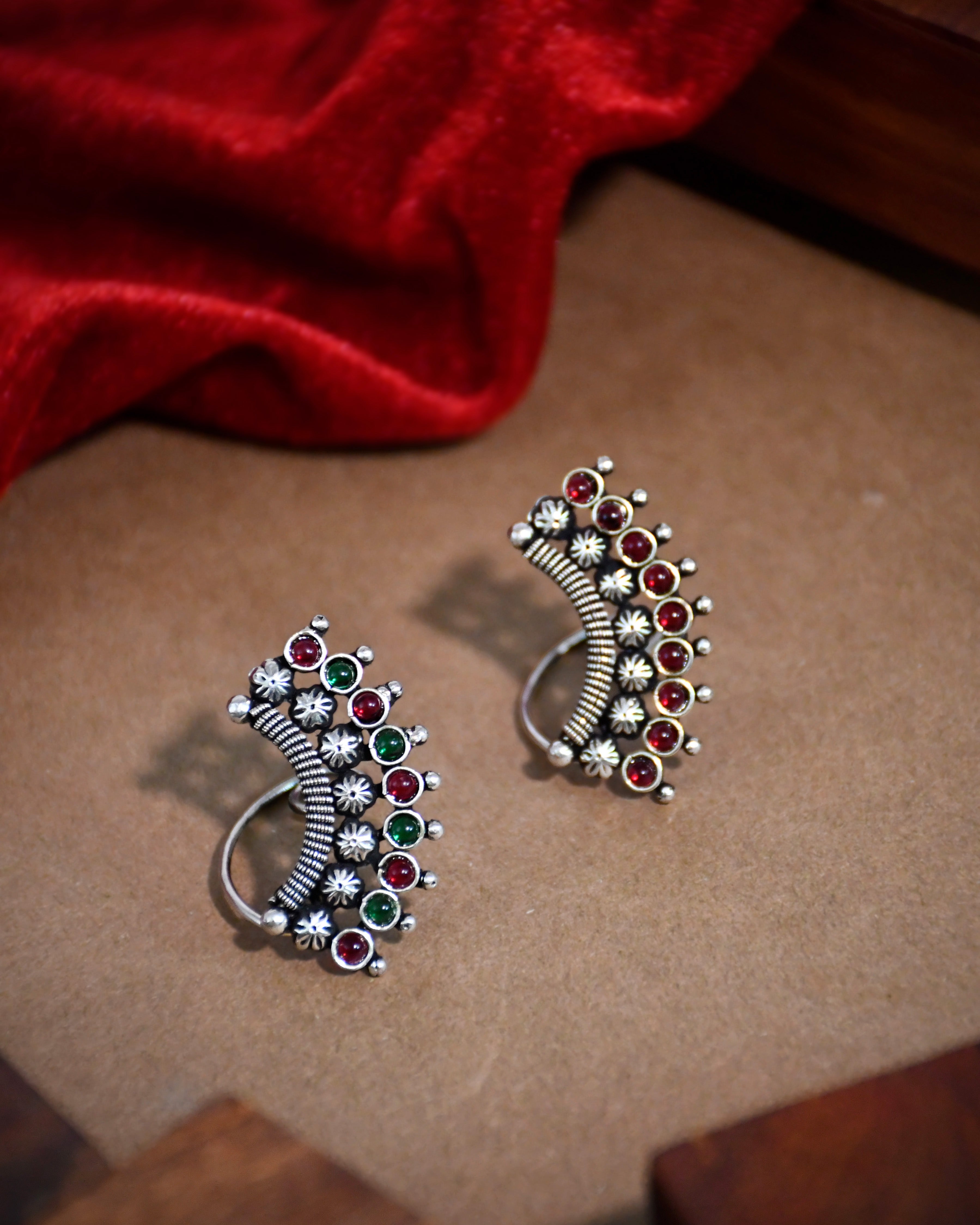 ELEGANT OXIDISED MAHARASHTRIAN NOSEPIN  COMBO OF 2