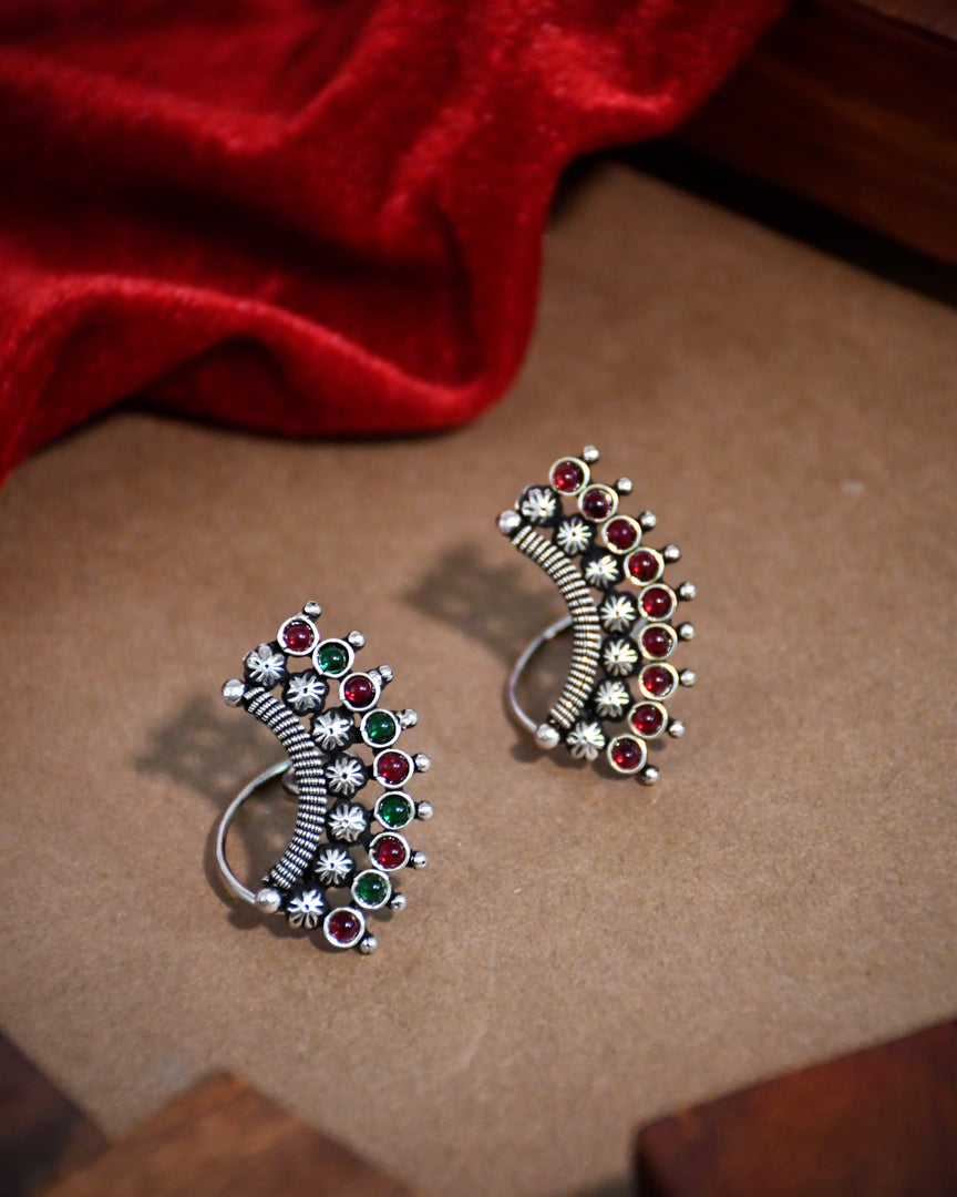 Elegant Oxidised Maharashtrian Nosepin Combo Of 3