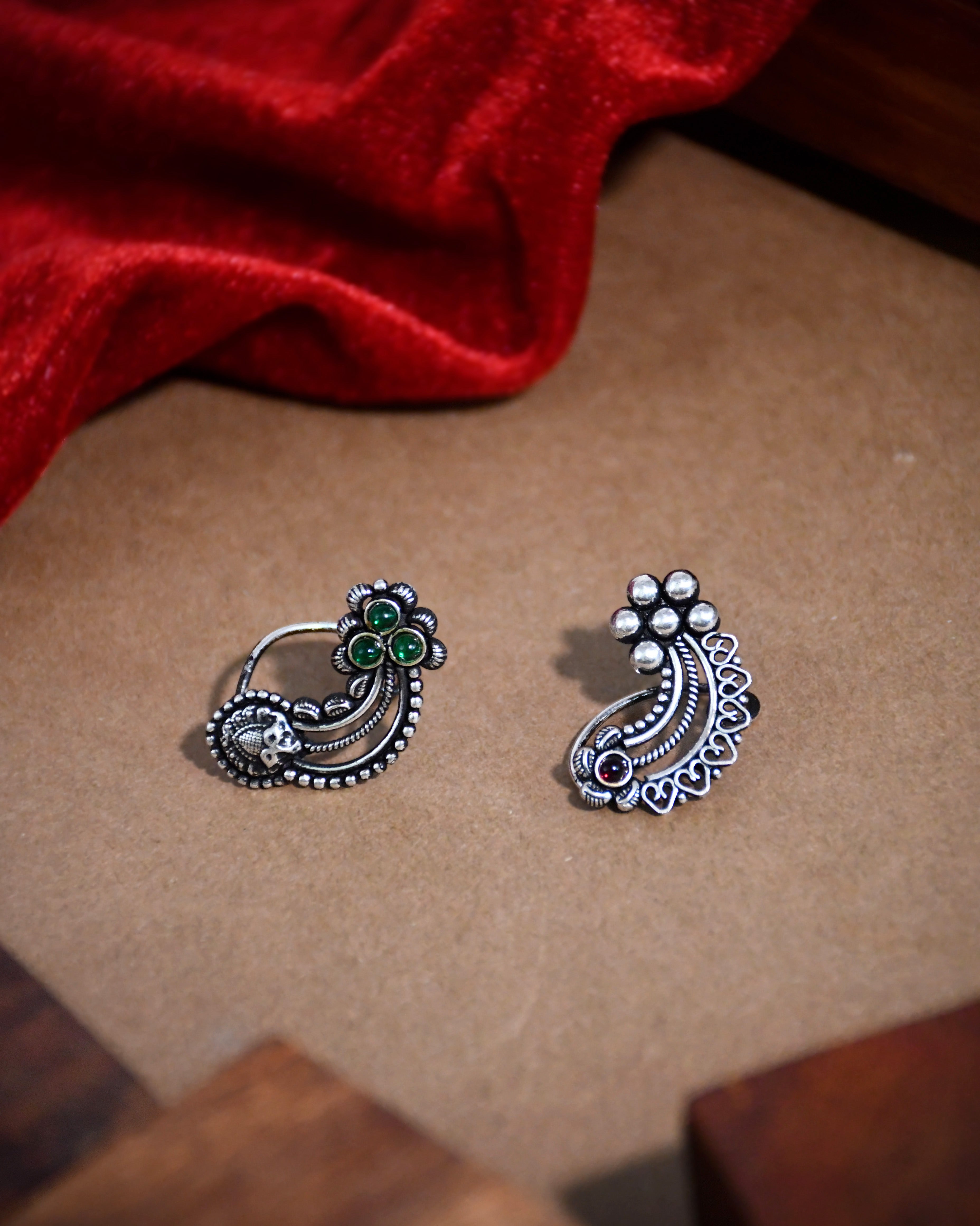 KRITIKA OXIDISED MAHARASHTRIAN NOSEPIN  COMBO OF 2