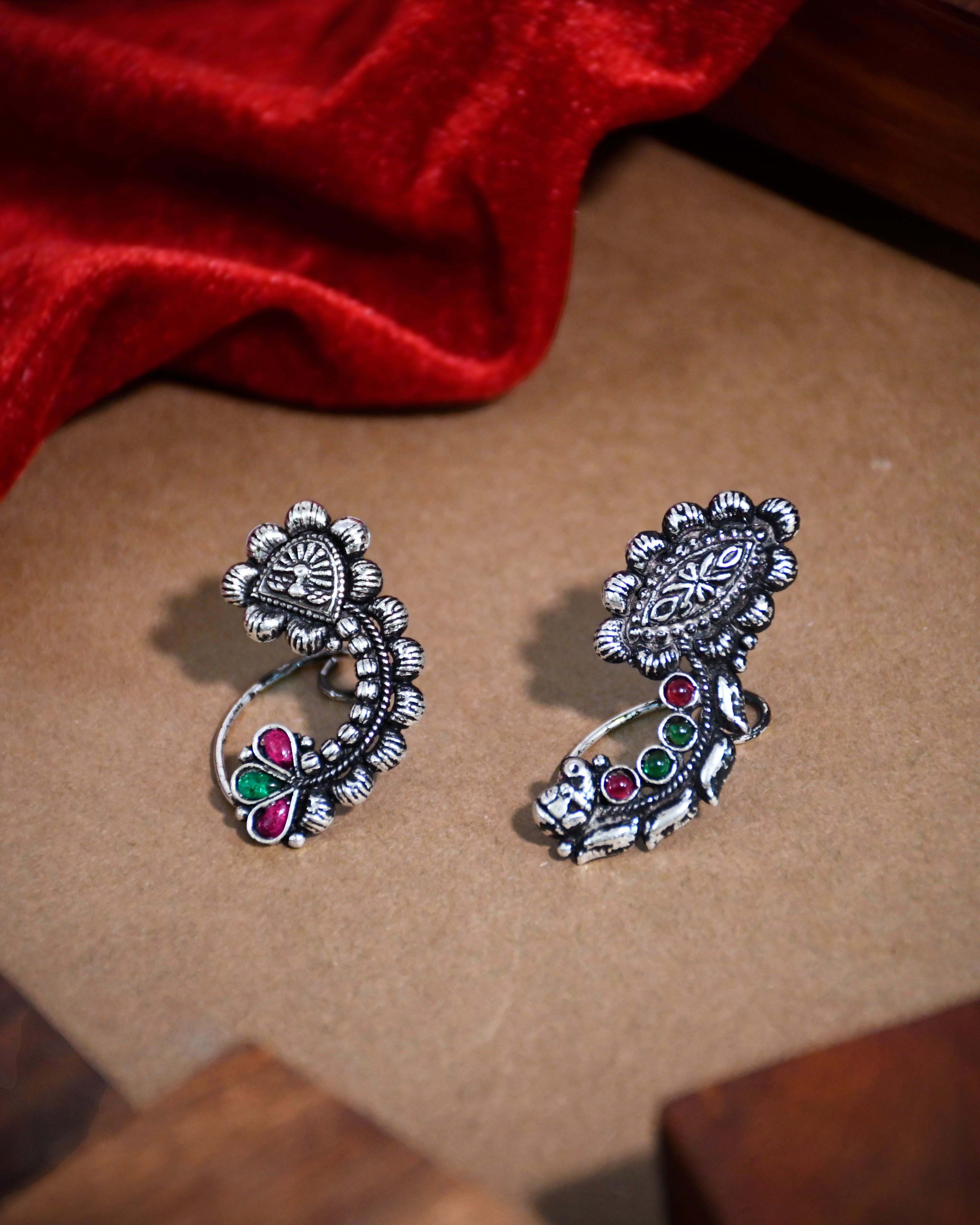 PEACOCK OXIDISED MAHARASHTRIAN NOSEPIN  COMBO OF 2