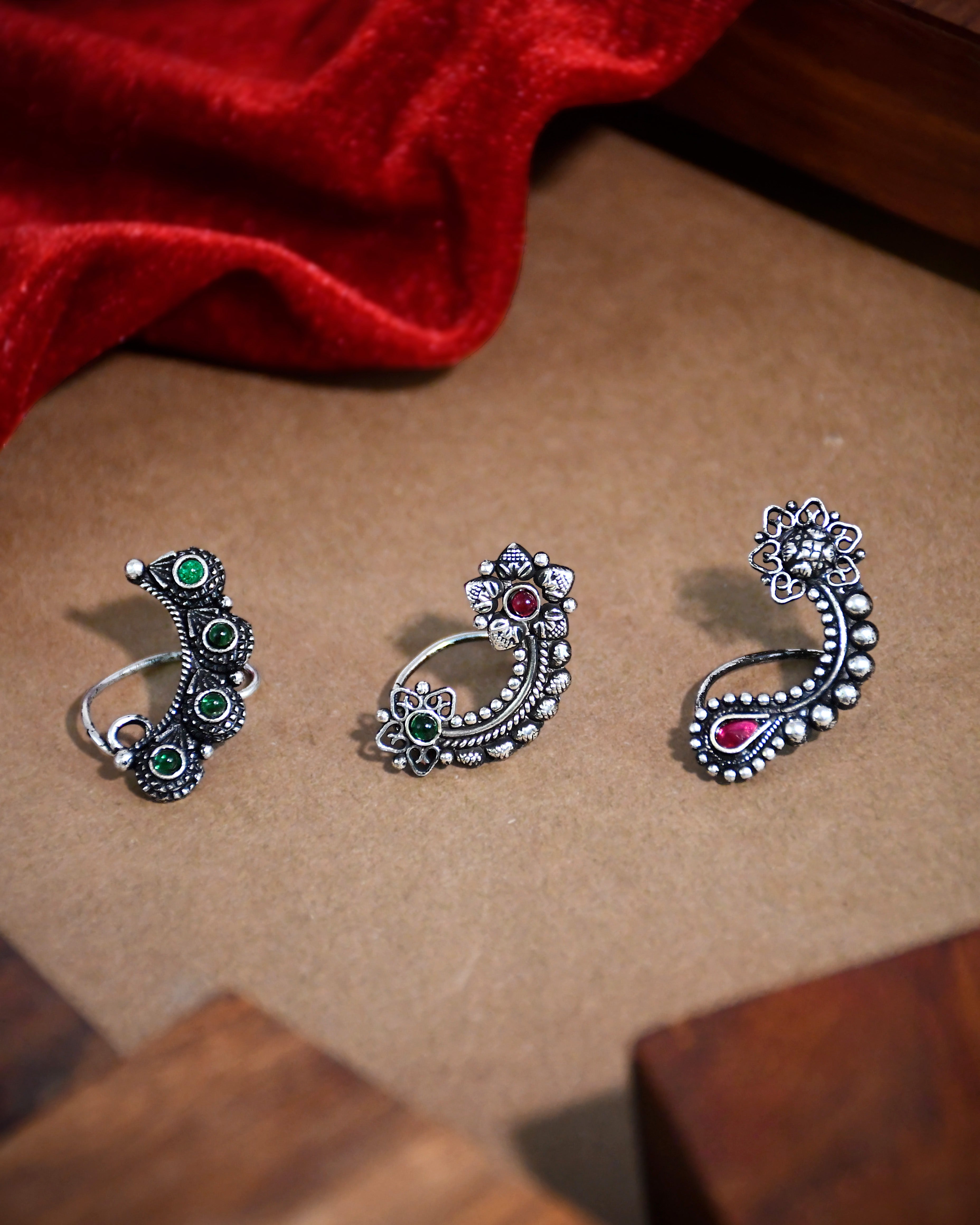 RADHIKA OXIDISED MAHARASHTRIAN NOSEPIN  COMBO OF 3