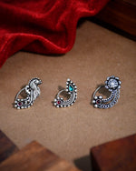 Load image into Gallery viewer, Sanika Oxidised Maharashtrian Nosepin Combo Of 3