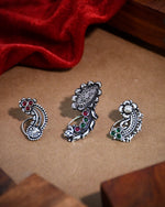 Load image into Gallery viewer, Oxidised Maharashtrian Nosepin Combo Of 3