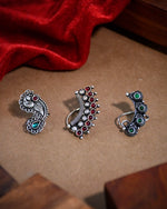 Load image into Gallery viewer, Riva Oxidised Maharashtrian Nosepin Combo Of 3