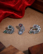 Load image into Gallery viewer, Ria Oxidised Maharashtrian Nosepin Combo Of 3