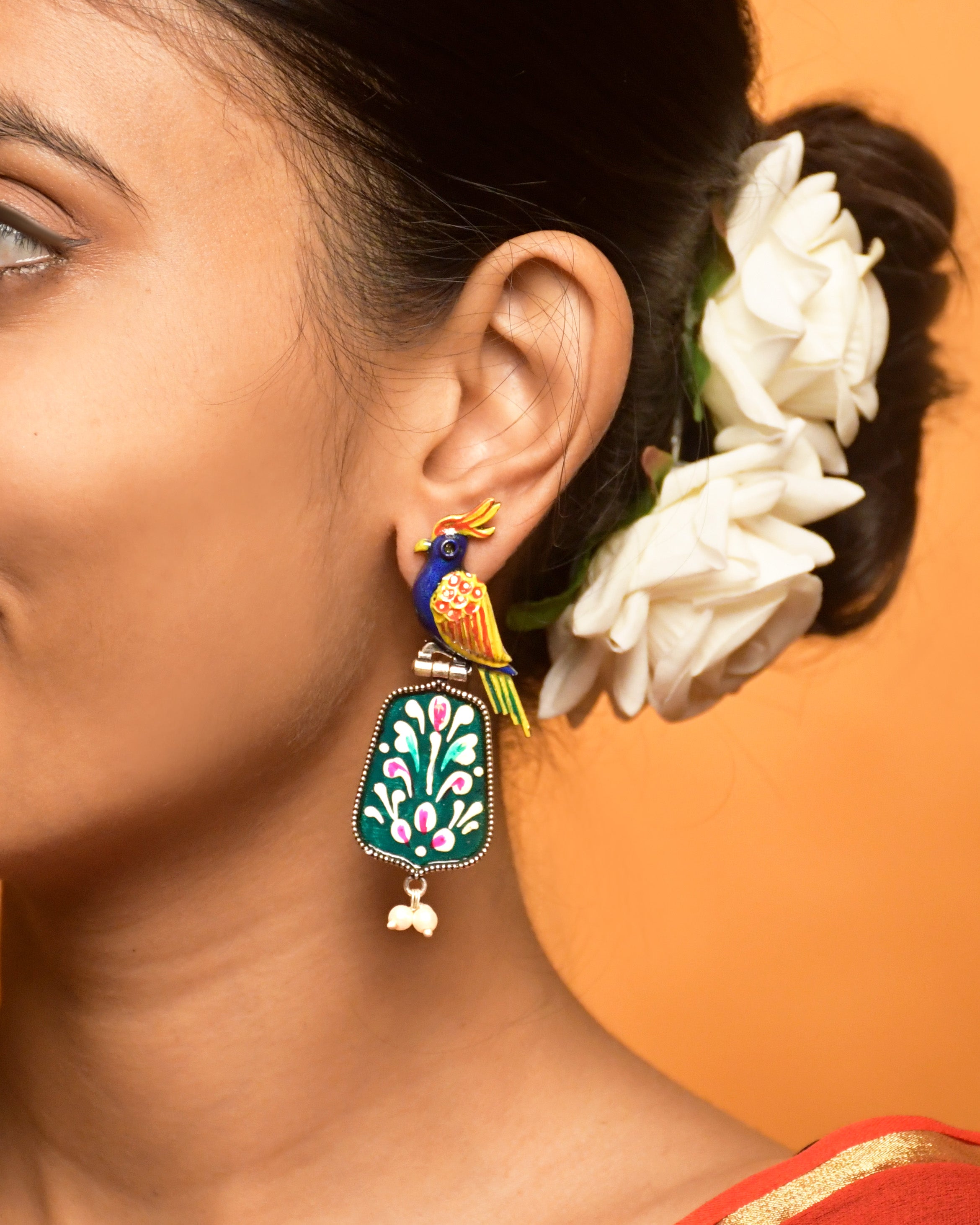 Royal Peacock Dangler Earrings