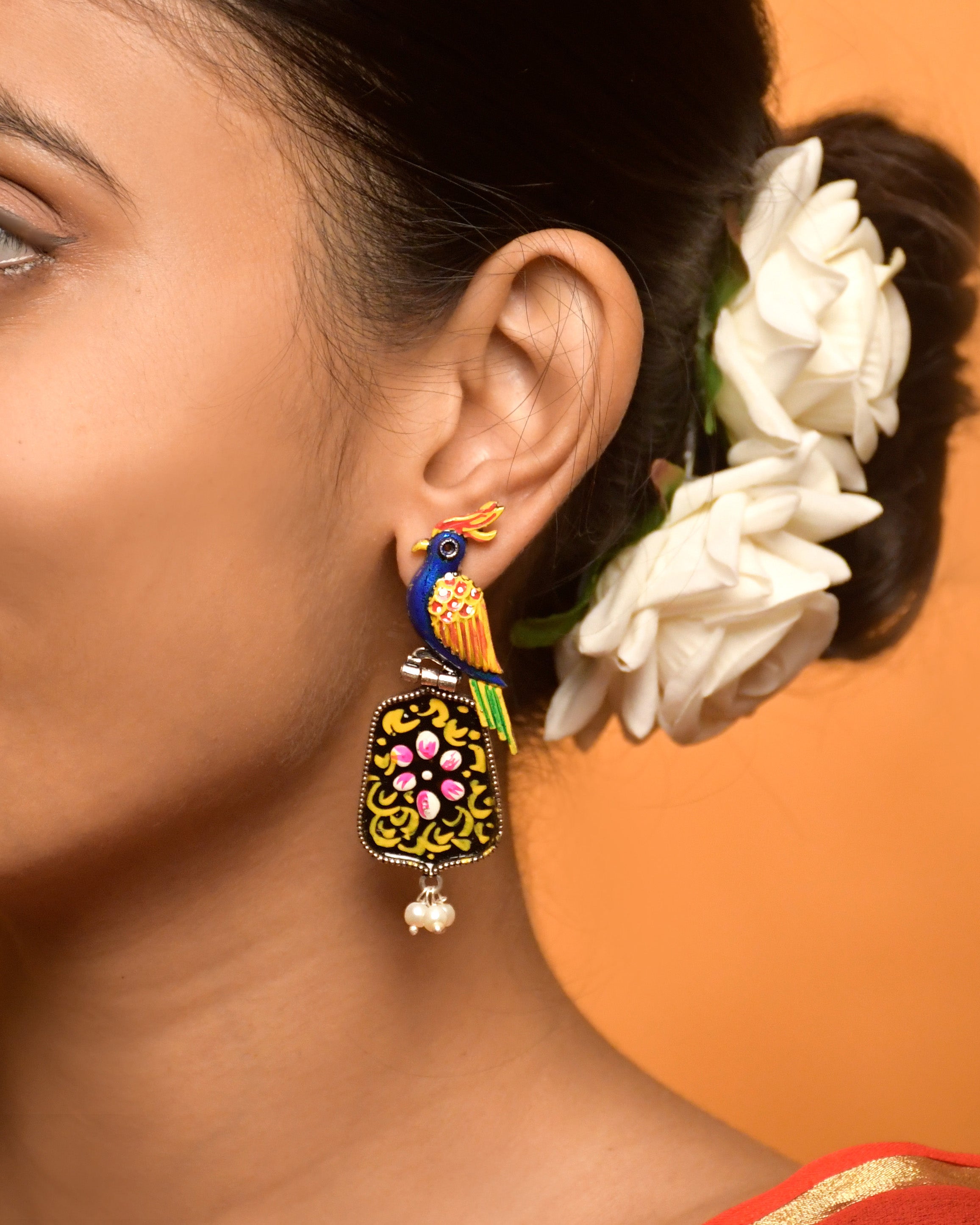 Royal Peacock Dangler Earrings