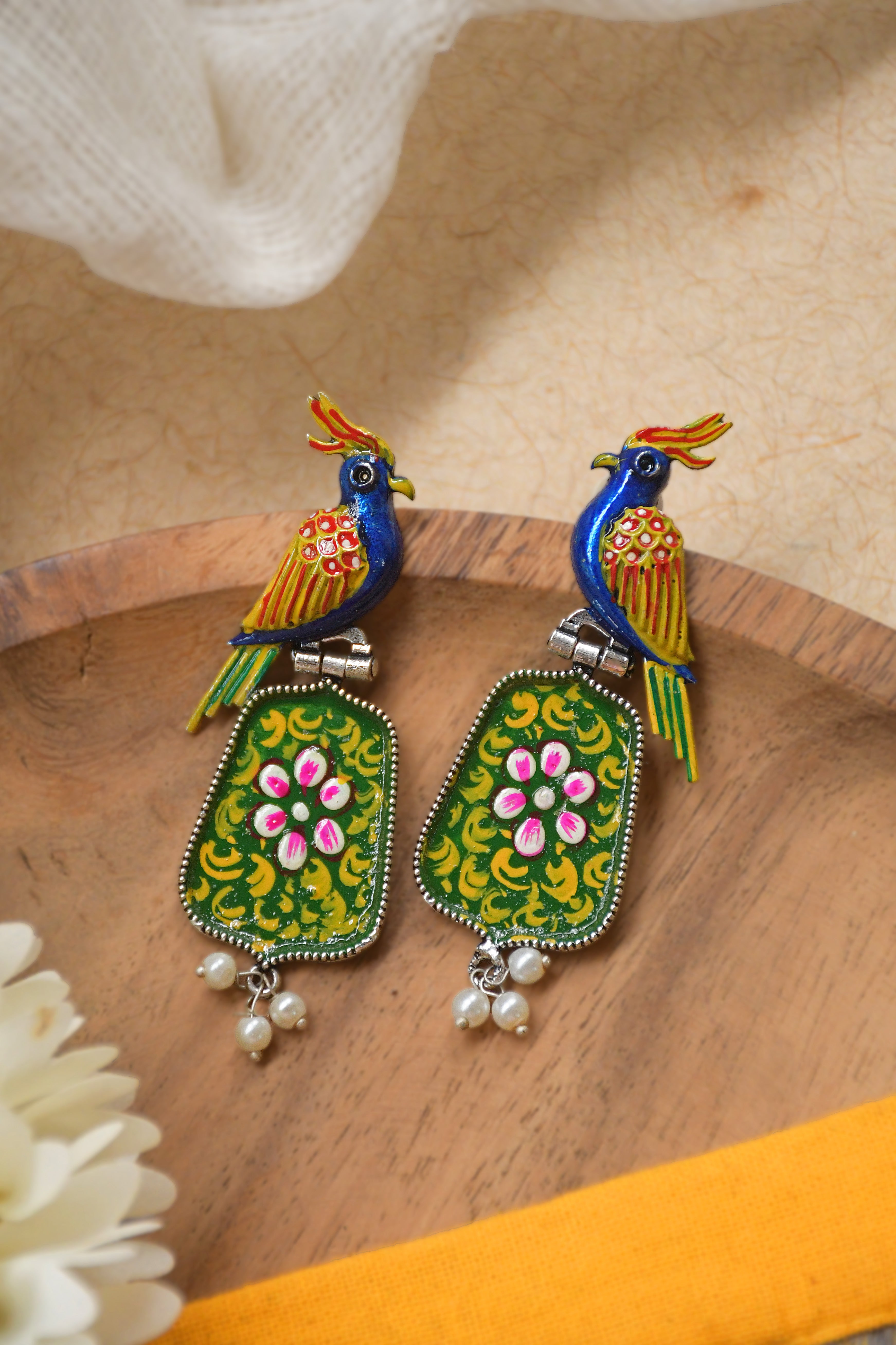 ROYAL PEACOCK DANGLER EARRINGS