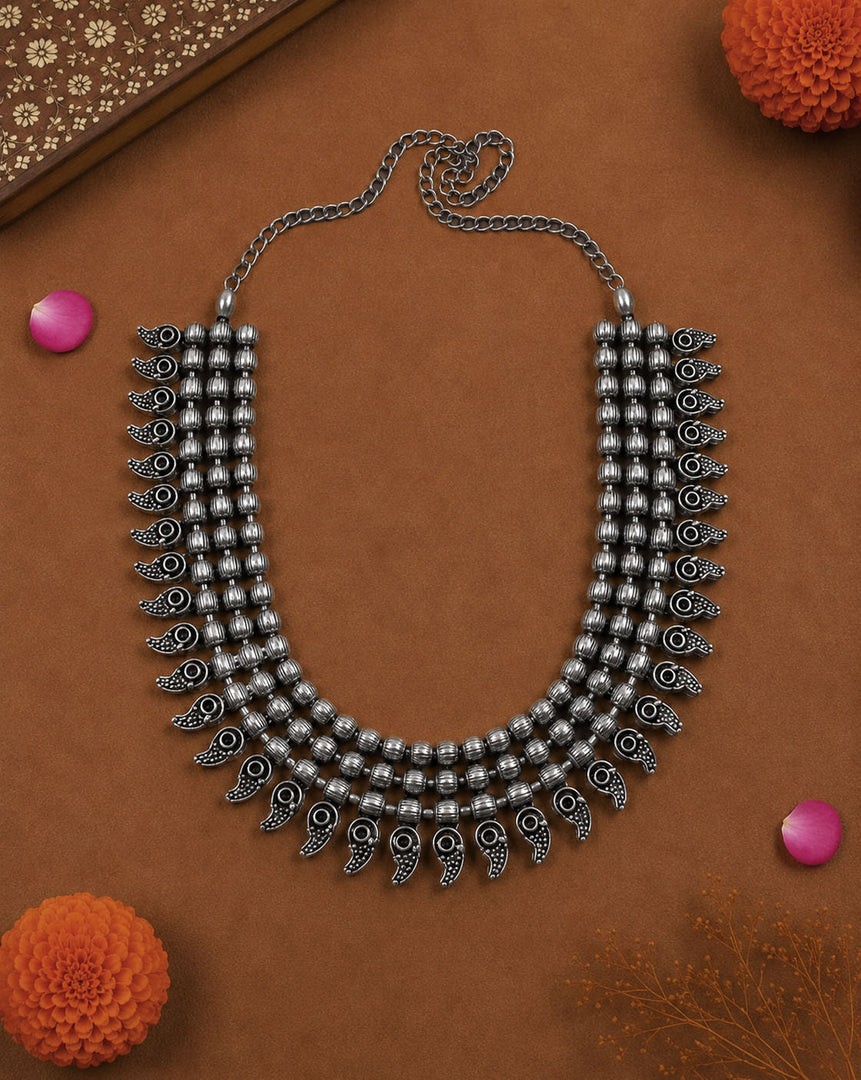AVNI OXIDISED SHORT NECKLACE