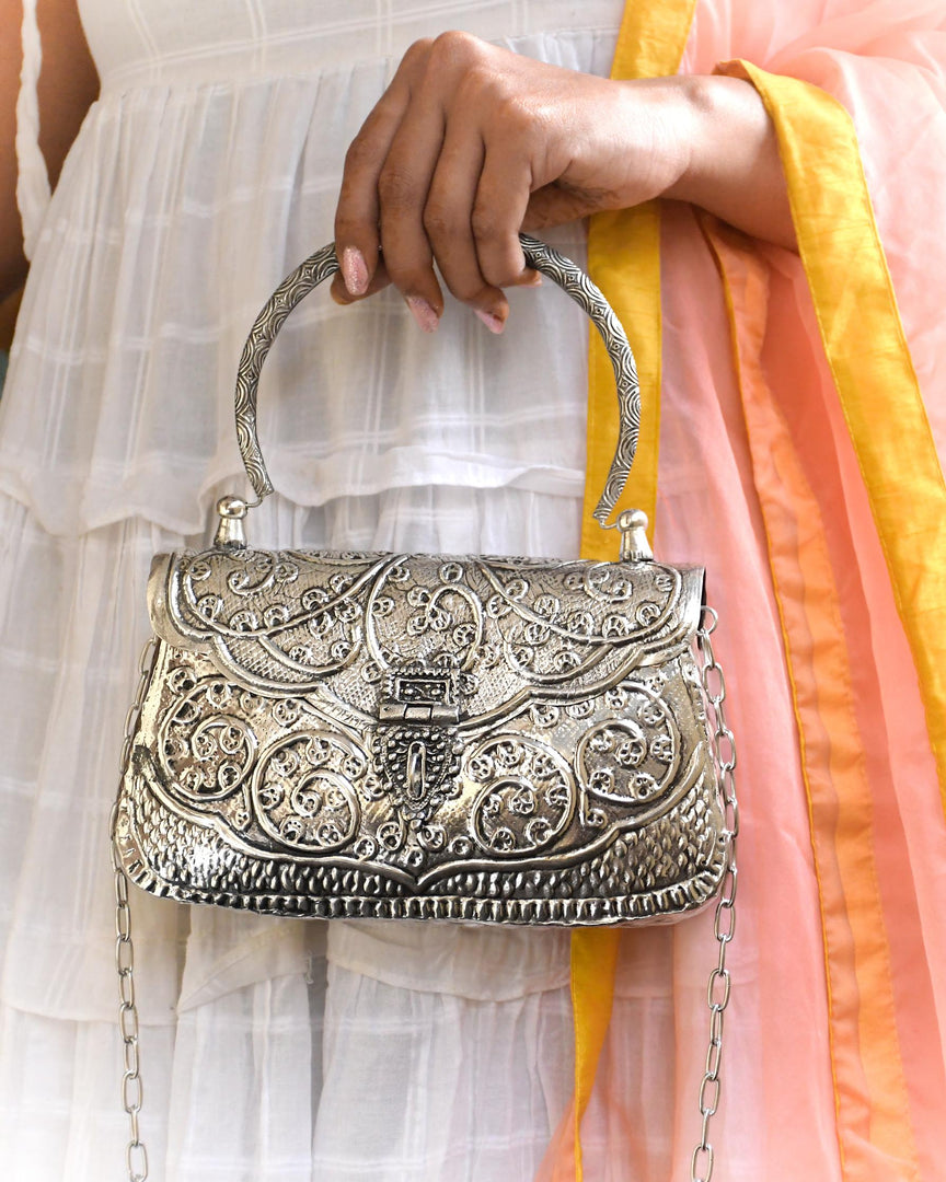 Silver Oxidised Purse