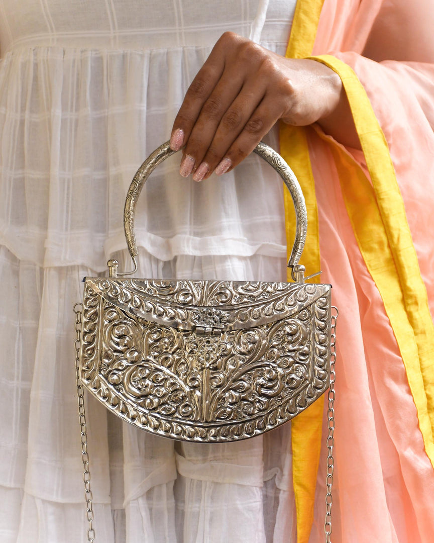 Silver Oxidised Purse