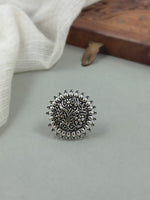 Load image into Gallery viewer, Mehra Designer Oxidised Silver Ring
