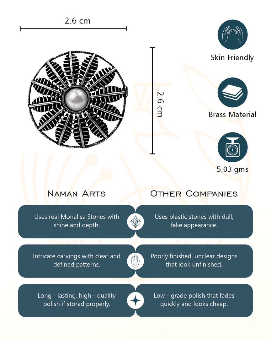 Mira Designer Oxidised Silver Ring