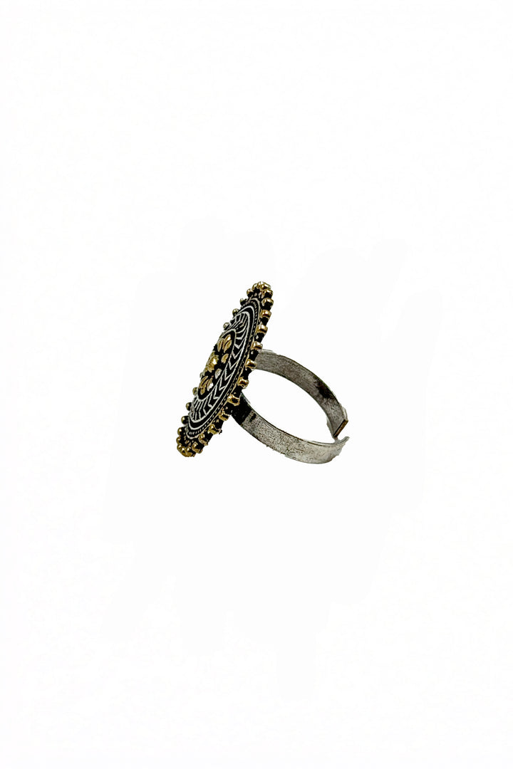 Isha Designer Oxidised Silver Ring