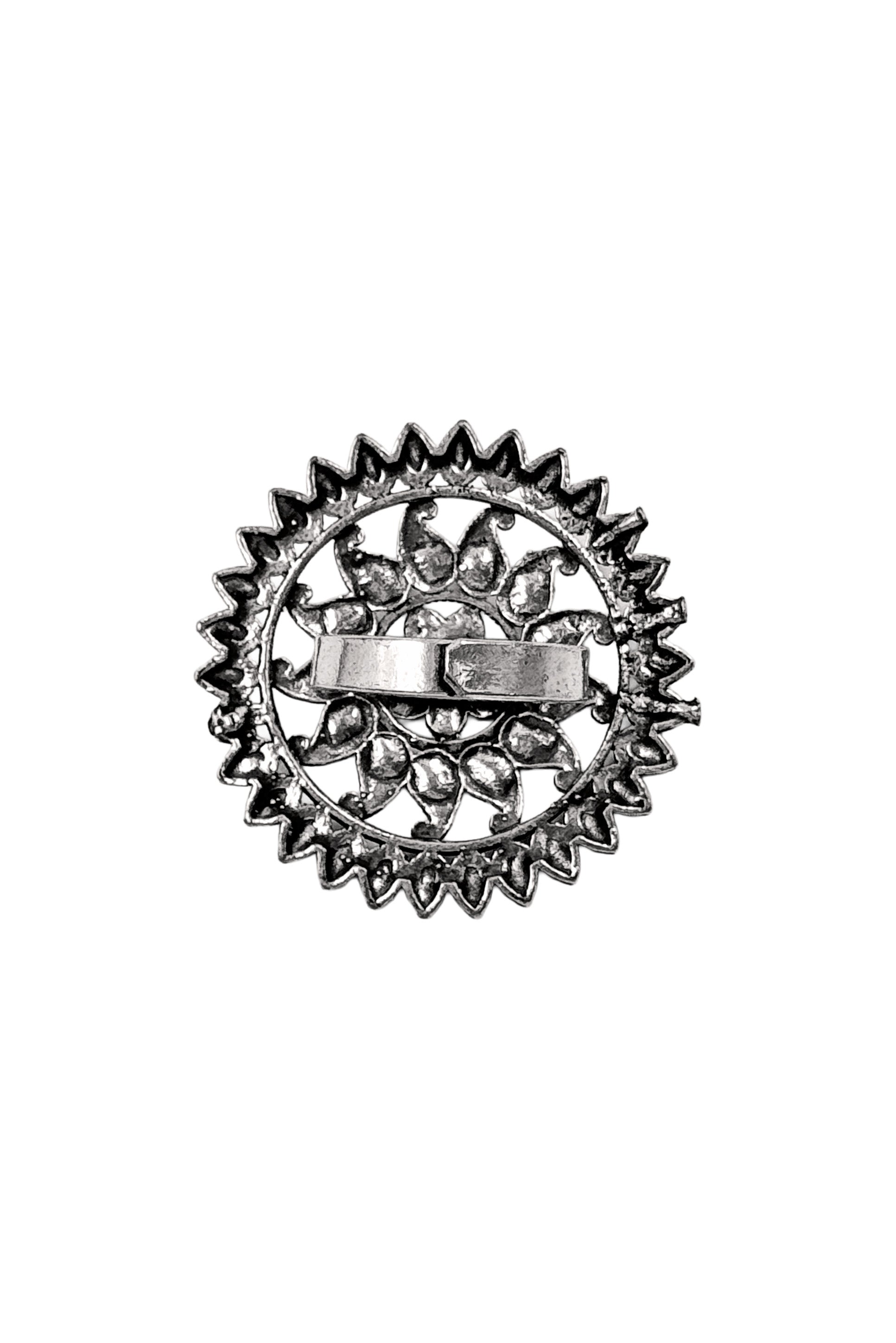 VEDIKA TWO TONE OXIDISED RING