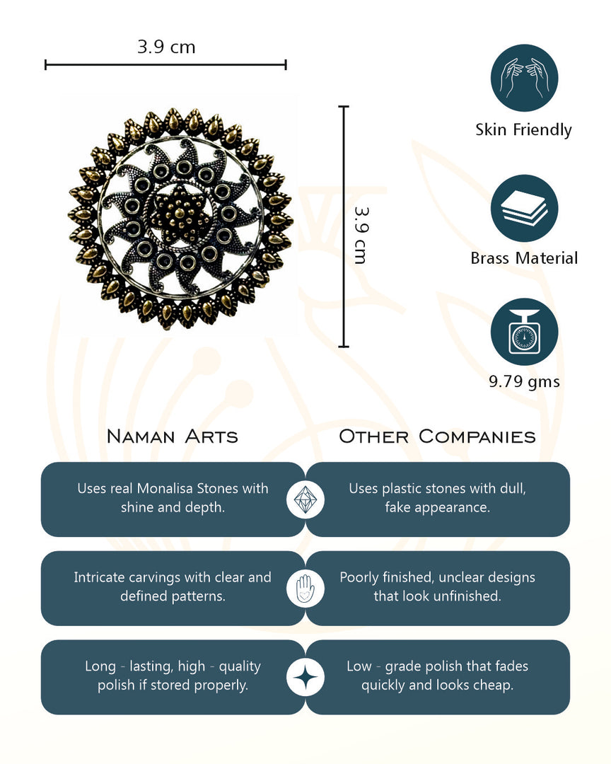 Vedika Two Tone Oxidised Ring