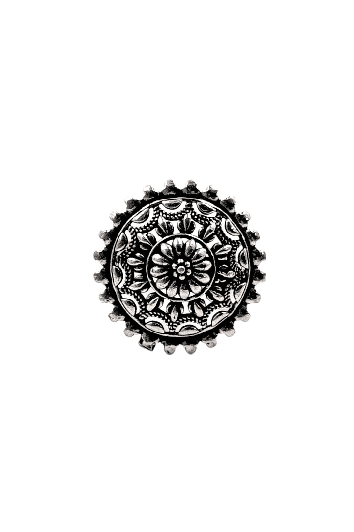 Prisha Designer Oxidised Silver Ring