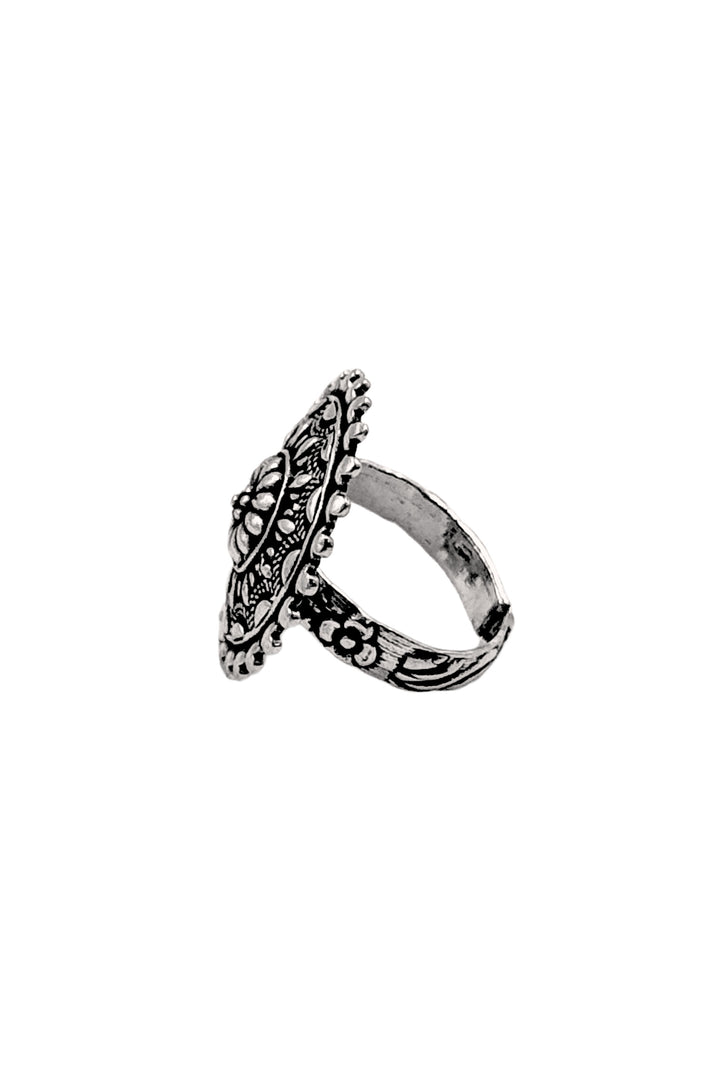 Prisha Designer Oxidised Silver Ring