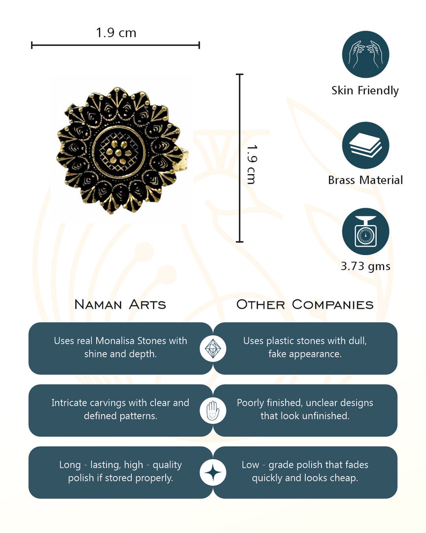 Maya Designer Oxidised Silver Ring