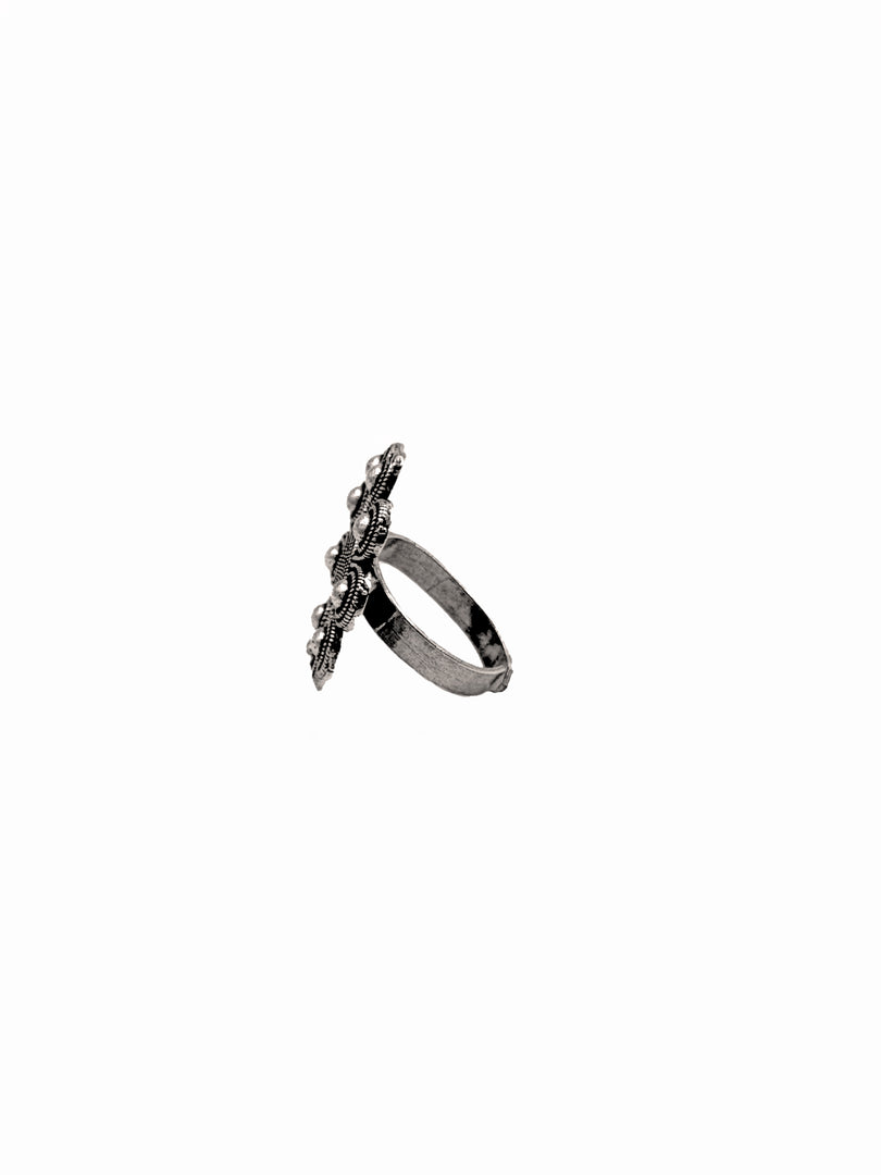 Prishika Designer Oxidised Silver Ring