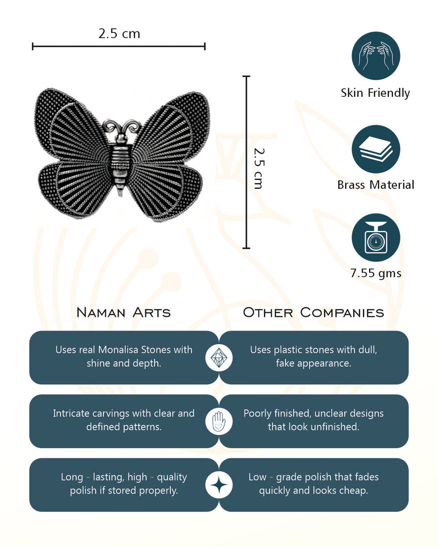 Butterfly Bloom Oxidised Silver Ring