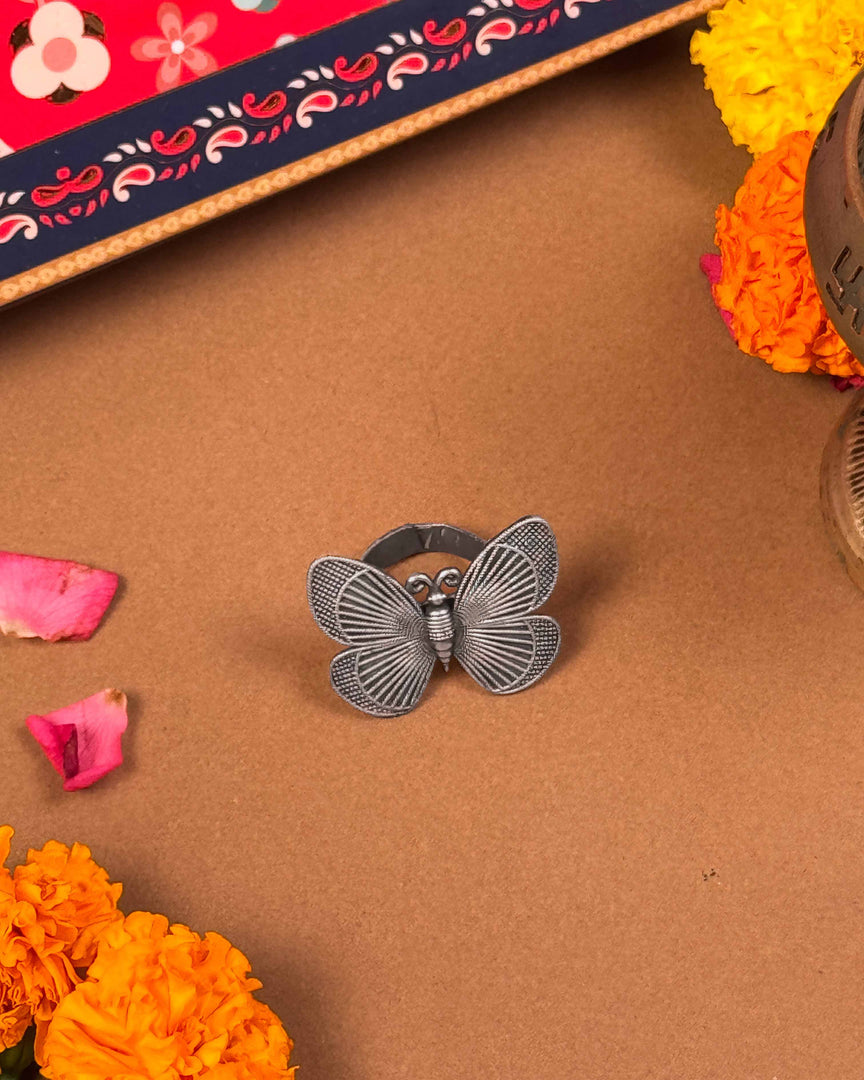Butterfly statement ring from Rakshabandhan hamper - Naman Arts