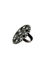 Load image into Gallery viewer, Mishika Oxidised Stone Ring