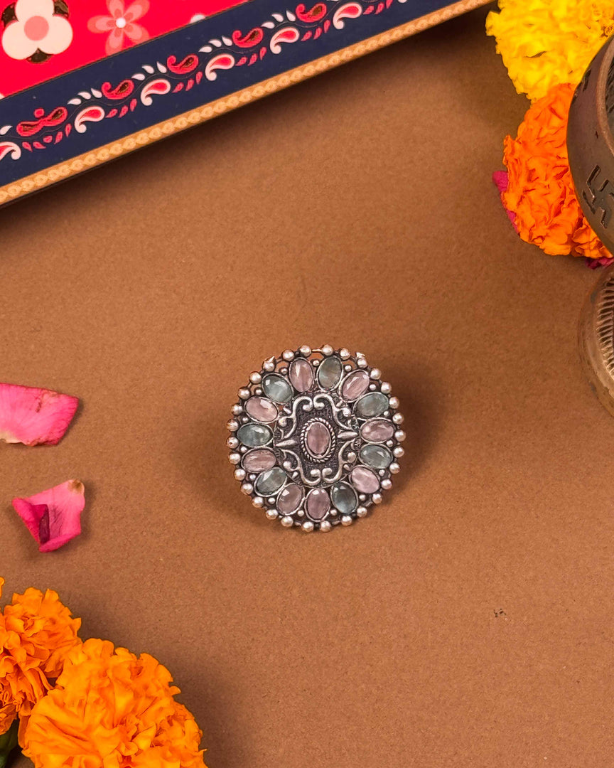 Statement stone ring from Rakhi Gift Hamper - Naman Arts