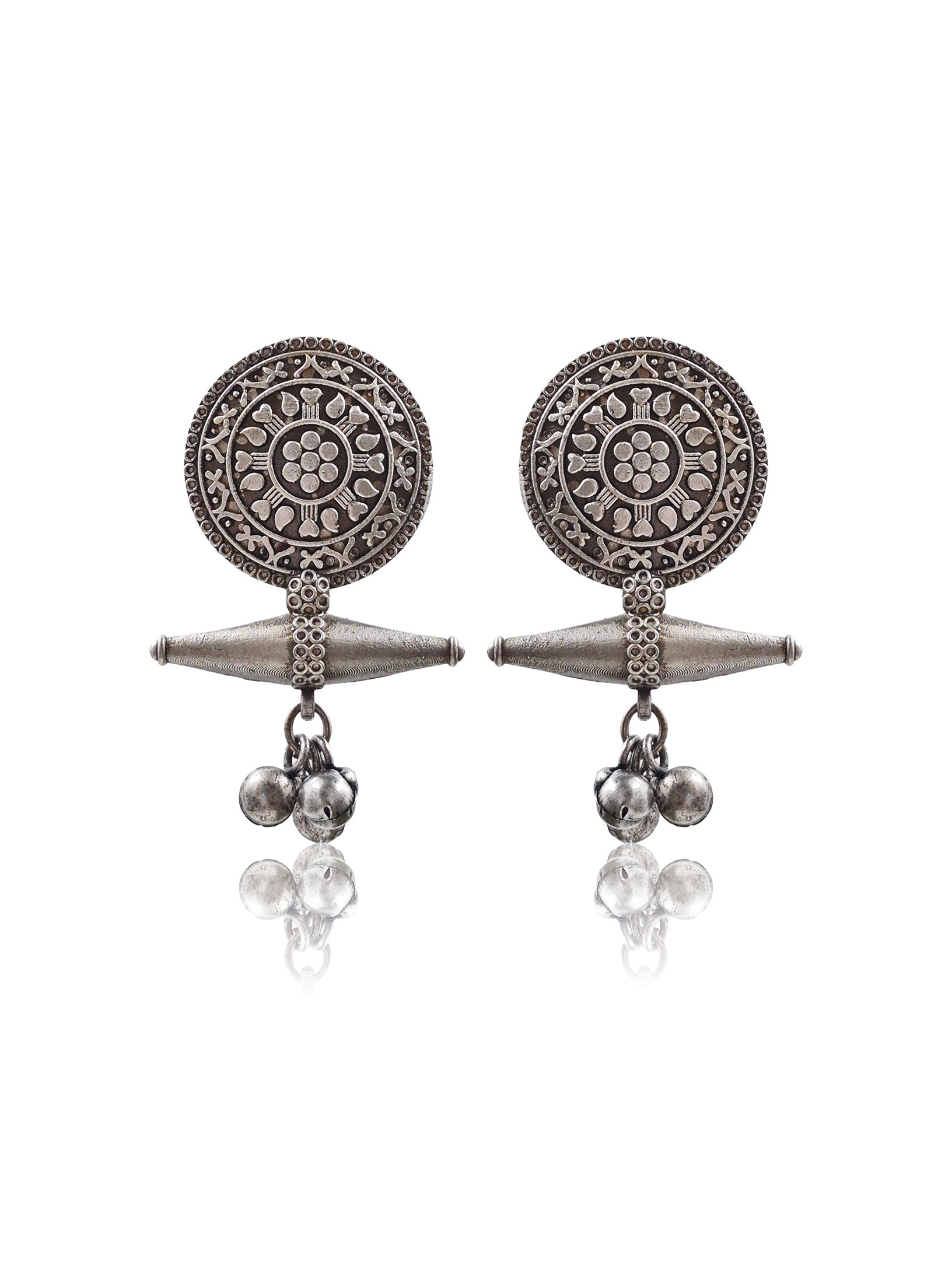 CHARVI SILVER LOOKALIKE DANGLER EARRINGS