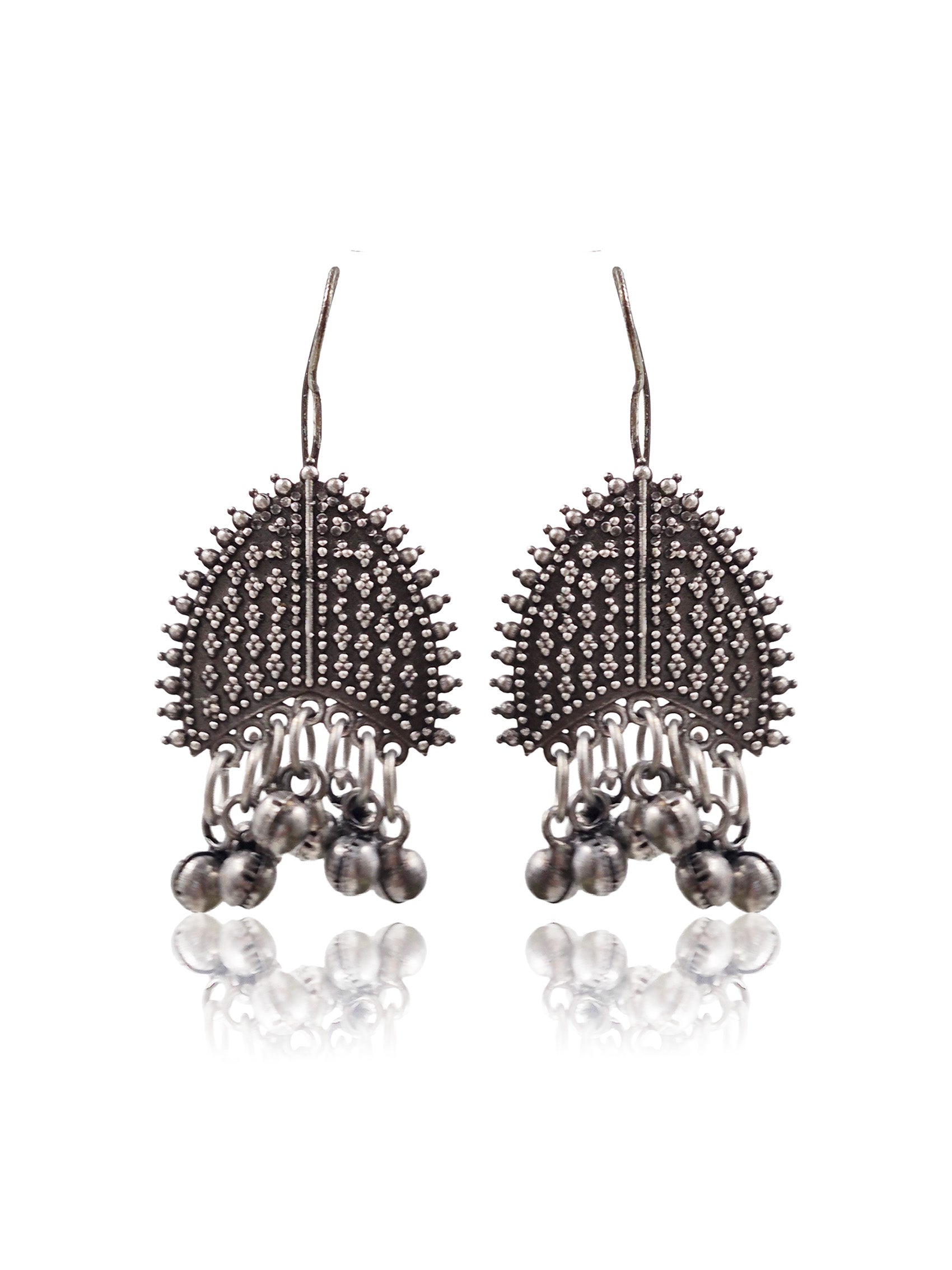 SANDHYA SILVER LOOKALIKE DANGLER EARRINGS