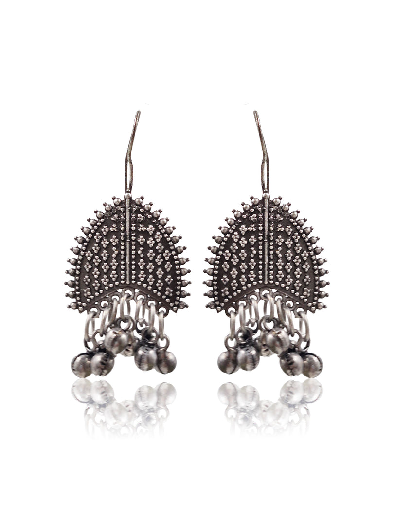 SANDHYA SILVER LOOKALIKE DANGLER EARRINGS