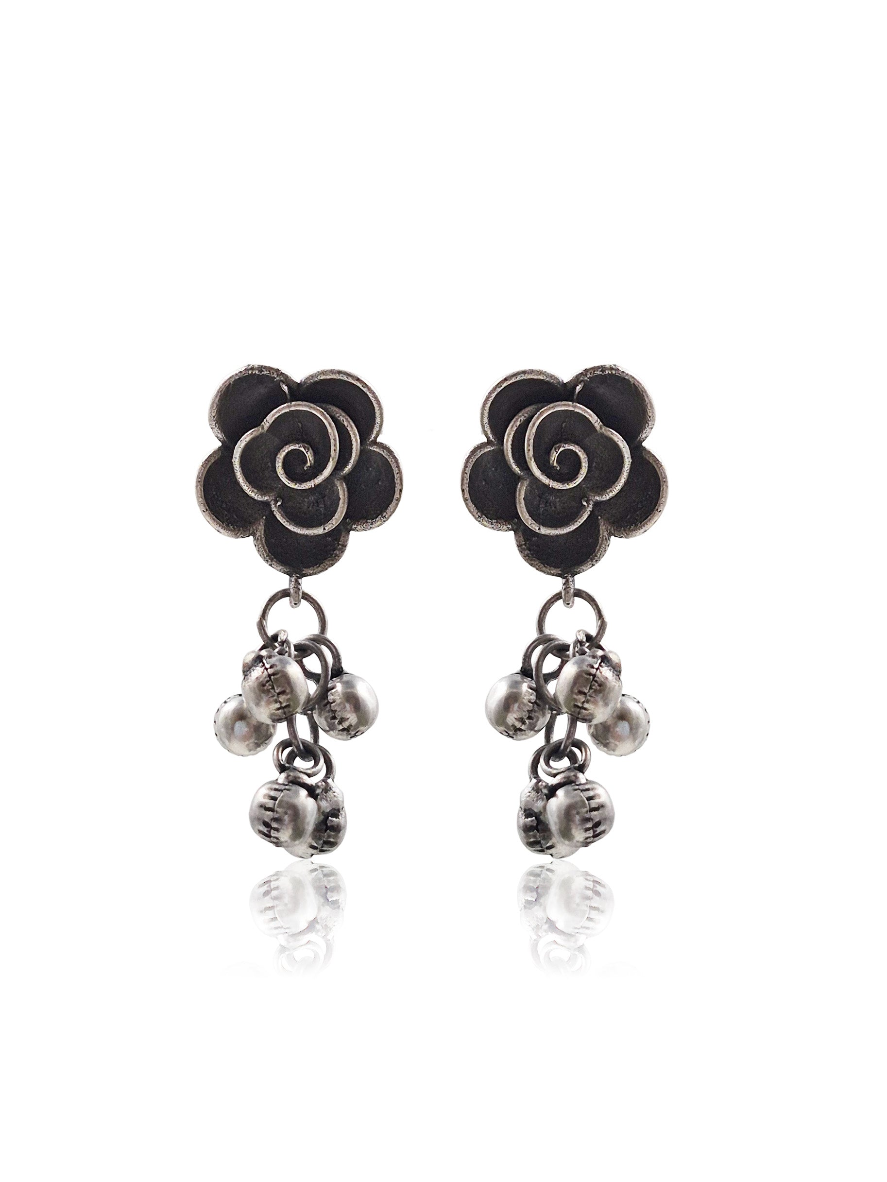 FLORA SILVER LOOKALIKE DANGLER EARRINGS