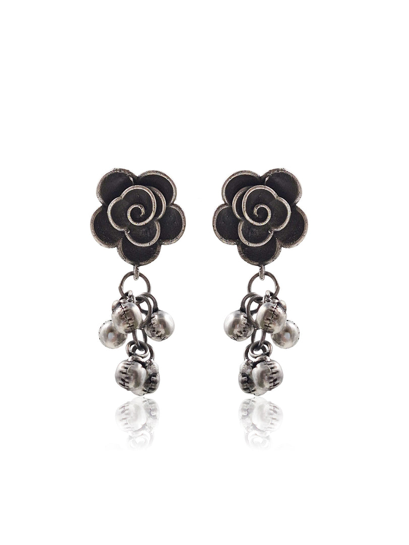 FLORA SILVER LOOKALIKE DANGLER EARRINGS