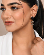 Load image into Gallery viewer, FLORA SILVER LOOKALIKE DANGLER EARRINGS