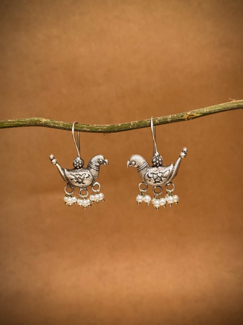 Niva Silver Lookalike Dangler Earrings