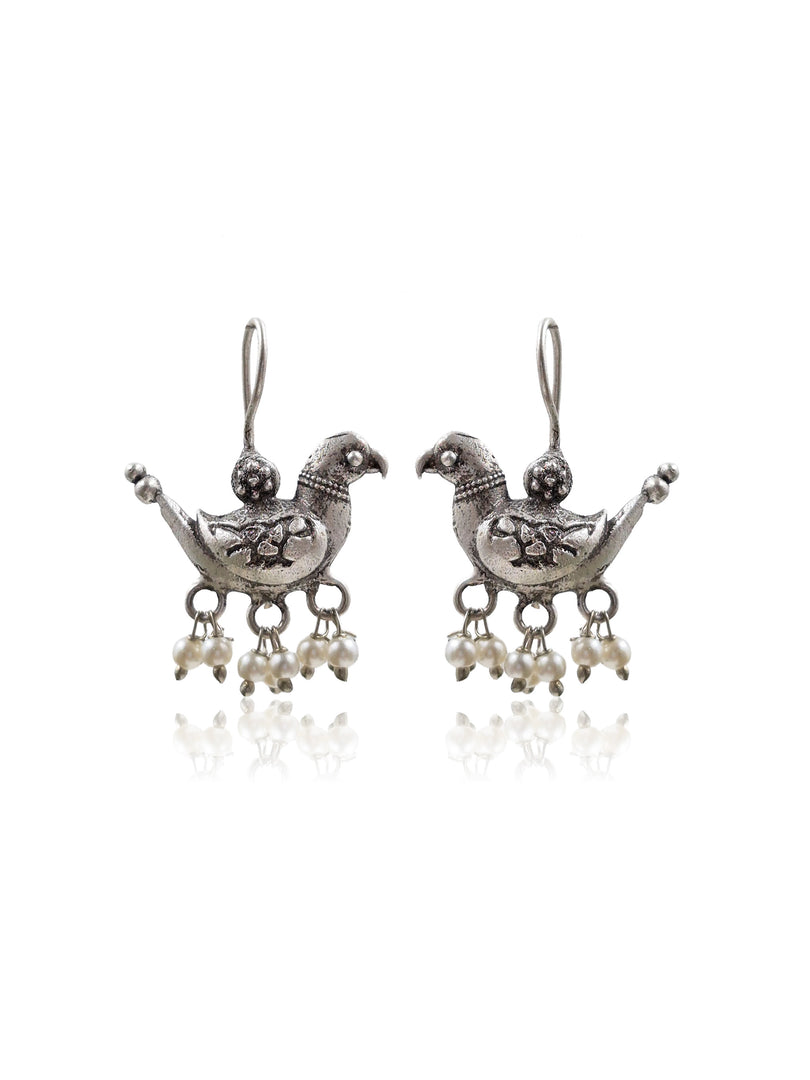 Niva Silver Lookalike Dangler Earrings